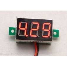 Mini DC Voltage Meter - 2.5V to 30V - Red Digital Readout